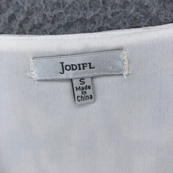 Jodifl Dress Womens Small White Swing V Neck Long Tiered Sleeve Ruffle Mini Boho - Picture 5 of 10